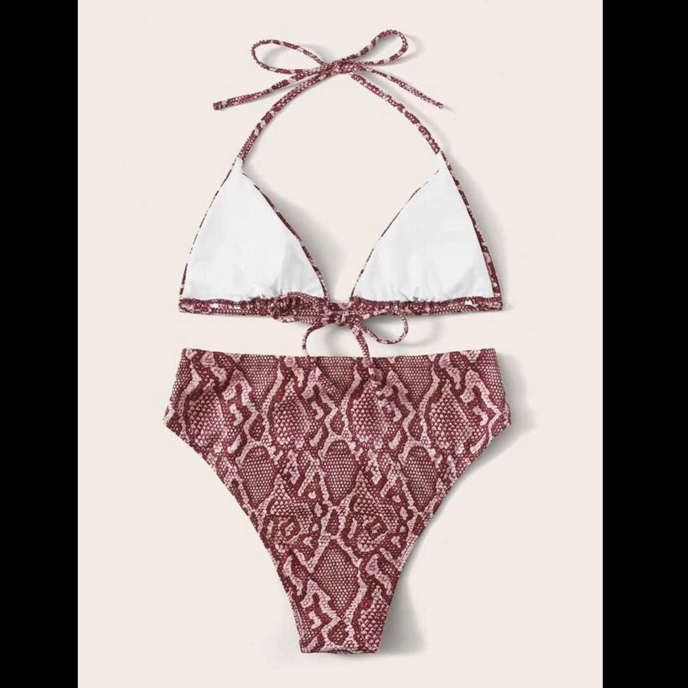 Pink, Snake Skin, Bikini Set - Picture 2 of 7